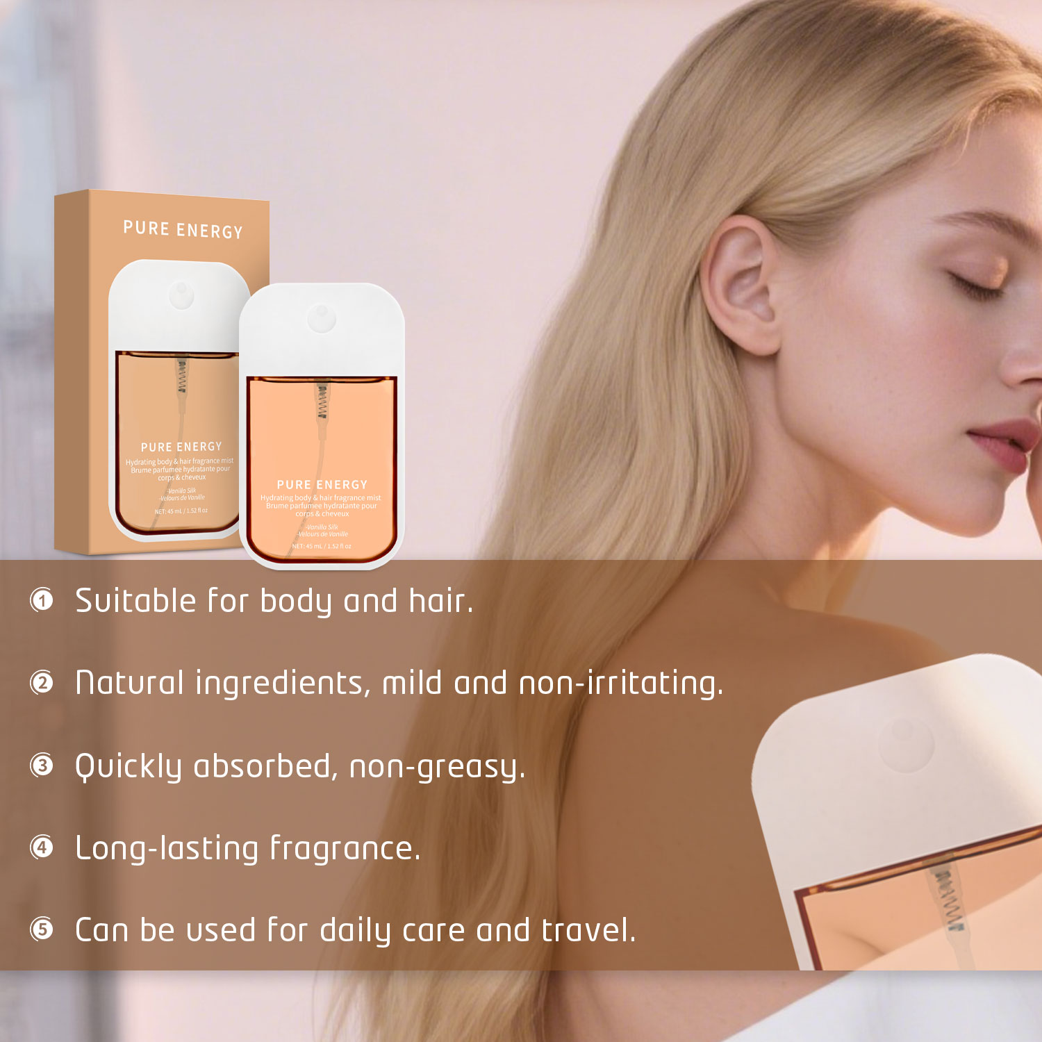 Vanille Velvet Body Mist voor  - Fragrance Perfume For Hair recensie en prijs